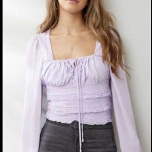 Free People Lolita lilac blouse